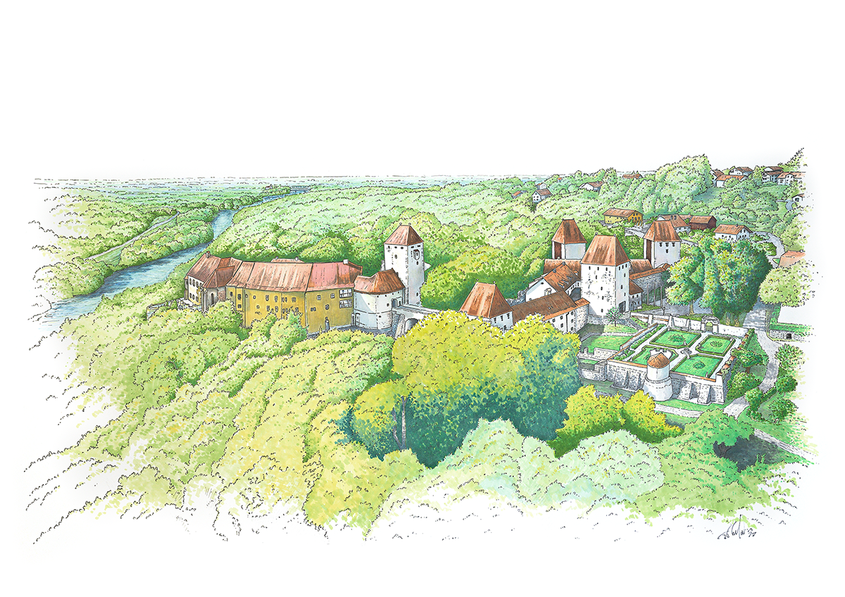 Schloss Neuburg Illustration